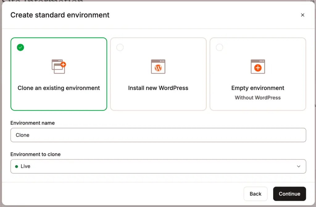 Kinsta wordpress staging