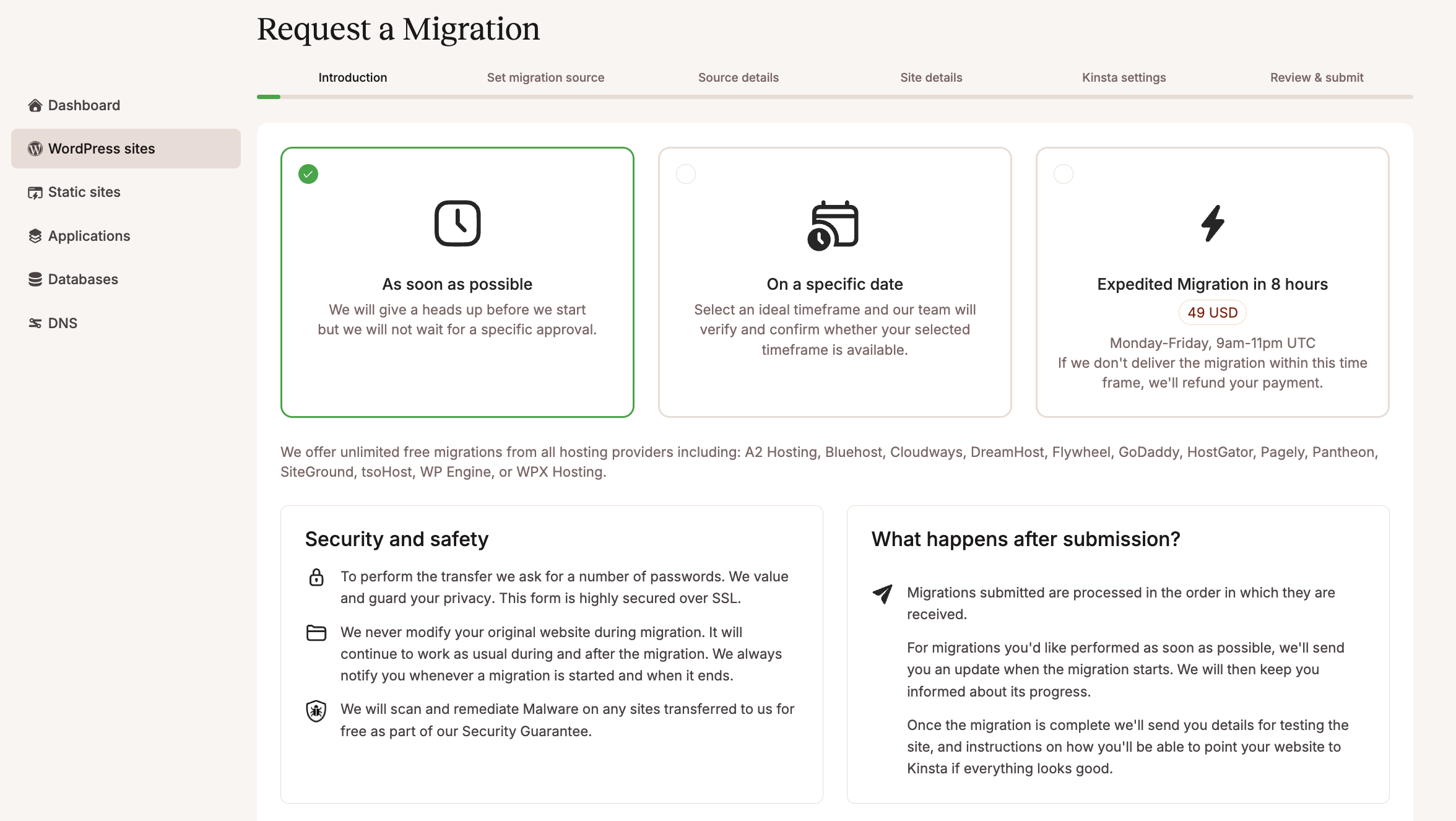 kinsta Migration 